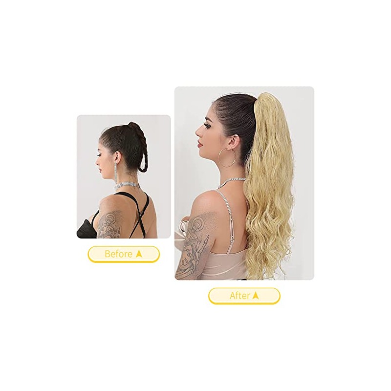 Dsoar Wavy Ponytail Extension 24 Inch Claw Clip in Pony