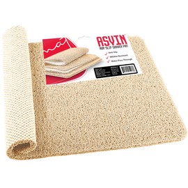 Asvin Non Slip Shower Mat & Bath Mat 40x60cm Beige, Anti Mould Loofah for Wet Floors & Inside Shower. OEKO-TEX 100 Certified, Phthalate Free, Machine Washable. Safe for Elderly, Kids and Pets