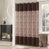 DS BATH Brown Fabric Shower Curtain, Vintage Tan and Gold