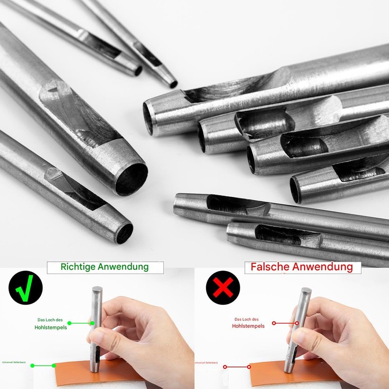 WUTA Hole Punch Set, Round Hollow Punch Cutting Tool, Hole