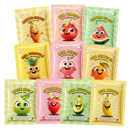 DOOCECIY 10 Pcs Fruit Kids Face Masks for Girls, Hydrate Moisturize Childrens Face Mask Sets for Teenage