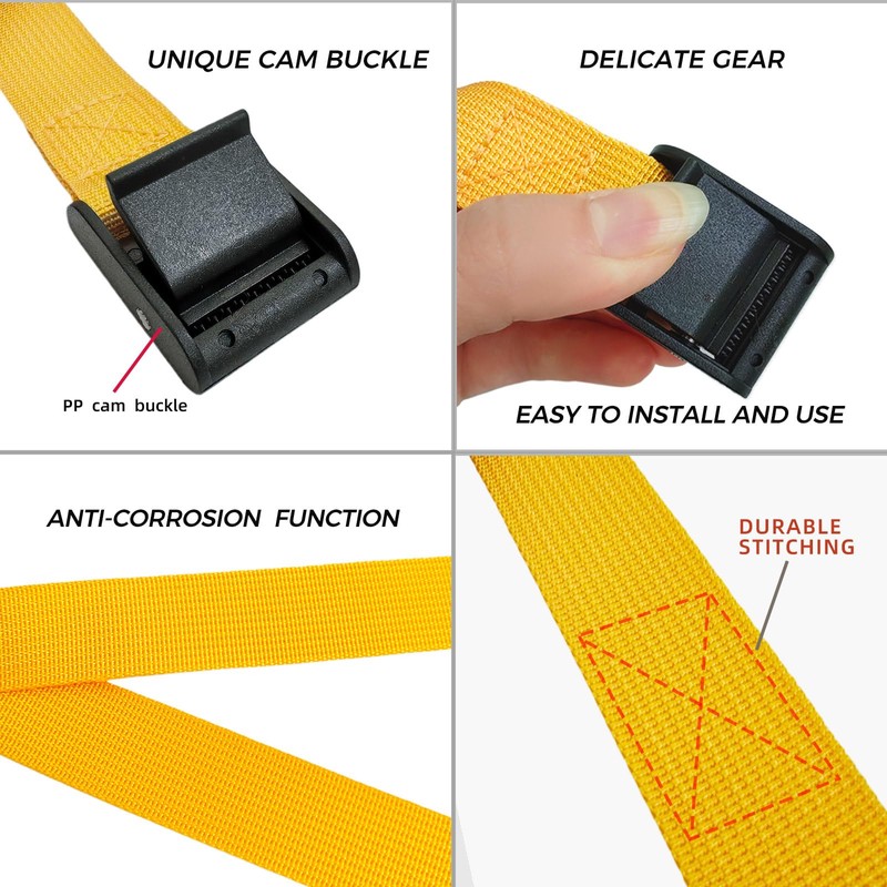 CHUMJOYA 4PCS Tie Down Straps, 1 inch Wide Lashing Straps