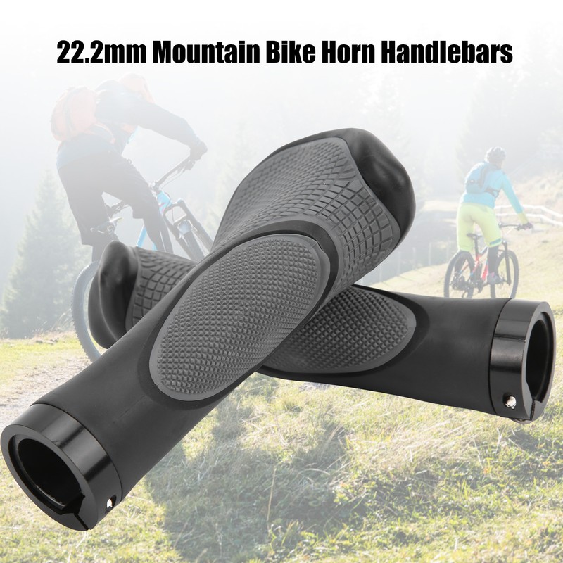 22.2mm Mountain Bike Horn Handlebars Bilateral Locking Rubber Handle Grips