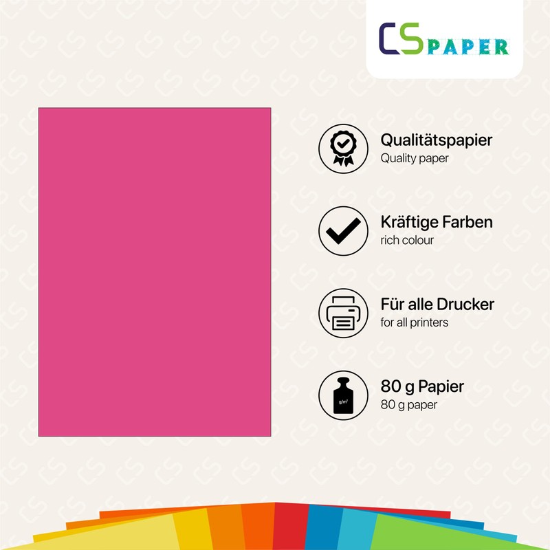 Made in the EU, 50 Sheets of Coloured Paper Flamingo