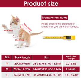 cobee Cat Professional Recovery Suit for Abdominal Wounds or Skin Diseases Kitten Surgery Recovery Suit E-Collar Alternative for Cats and Dogs Post Surgery (L, Red)