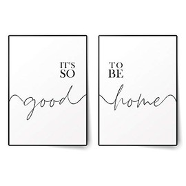 BLCKART Premium Poster Set, It's So Good To Be Home, Stylish Posters for Living Room, Bedroom Decoration, Without Frame (Good to be Home I, A4)