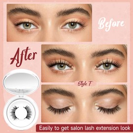 Higu clace Magnetic Eyelashes, Magnetic Eyelashes Without Eyeliner, Magnetic Eyelashes with Applicator, Eyelashes Magnetic Natural Look, No Glue Required Eyelashes Magnetic (SET-2F)