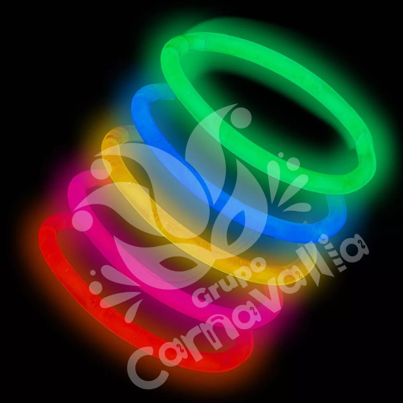 Grupo Carnavallia 100 Pulseras Neón Fosforescente Glow Stick Fiestas Eventos
