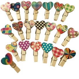 100 Pegs for Photo Wall, Wooden Pegs, Small Colourful Pegs for Photos, Small Wooden Clothespins, Small Decorative Clothes Pegs, Mini Pegs for Photos Hanging for DIY Photos, Wedding, Gift, Craft Decor