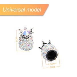 CGEAMDY Pack of 4 Air Valve Caps Car, Crown Crystal Rhinestone Tyre Caps, Tyre Valve Dust Caps, Bling Valve Caps, Handmade Universal Car Accessories (AB)