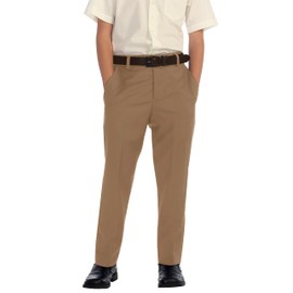 Gioberti Boys Flat Front Dress Pants, Khaki, 18