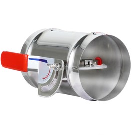 TOP-VIGOR 4 Inch HVAC Duct Manual Volume Backdraft Damper, Full Stainless Steel Airflow Control for Range Hoods, Fans, Pellet Stove Pipes, Dryer Vents, Adjustable Volume Damper with Sleeve (1 Pc)
