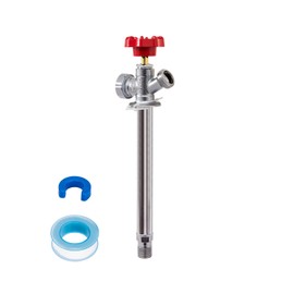 SUNGATOR 8 Inch Frost Free Sillcock, Anti-Siphon Outdoor Hose Valve, 1/2" MIP x 3/4" GHT Hose Bibb, No Lead Brass Garden Faucet/Spigot, MIP End for Both Pushfit and Threaded Connection