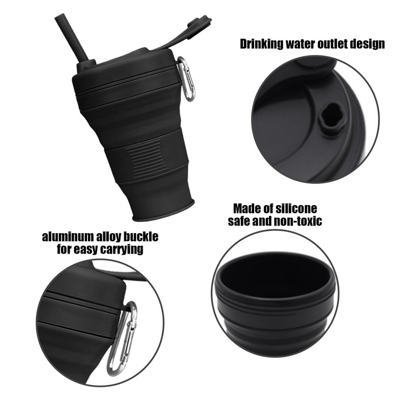 1 x foldable cup, 1 x water bottle lanyard, foldable