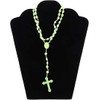 Ymhapp 1Pc White Plastic Rosary Beads Luminous Necklace Catholicism Prayer