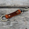JJNUSA - Llavero de piel genuino de nogal para hombre,