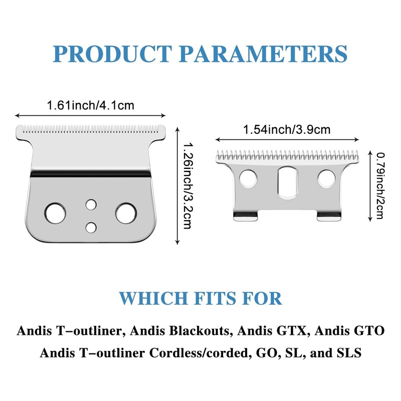 2 Pack T Outliners Blades Compatible with Andis T Outliner