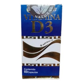 Vitamina D3 Natural CE 60 Cápsulas Suplemento Alimenticio Colecalciferol                                                                              