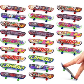 Pack of 24 Mini Finger Skateboards, Mini Fingerboard Skateboard Children's Toy, Mini Fingerboard Finger Skateboards Set, Mini Skateboard Toy for Children Birthday Gifts, Party Bag Fillers