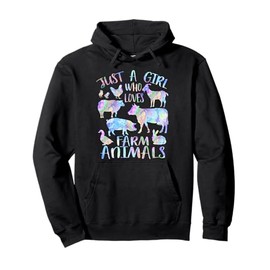 Just a Girl Who Loves Farm Animals Cows Pigs Goats Lover Pullover Hoodie