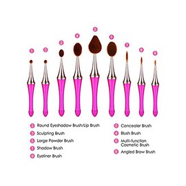 Dawot 9Pcs Toothbrush Oval Makeup Brushes Set  Foundation, Concealer, BB cream, Powder