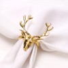 CENPEK 6pcs Gold Deer Napkin Rings Holders for Wedding Home