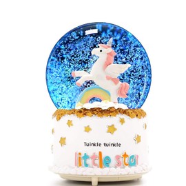 JORMEY Unicorn Snow Globe for Kids, Musical Snowball with Colorful Lights Automatic Snowfall, for Girl Boy Christmas Birthday Ideal Choice, 4x6.3inch Music Box