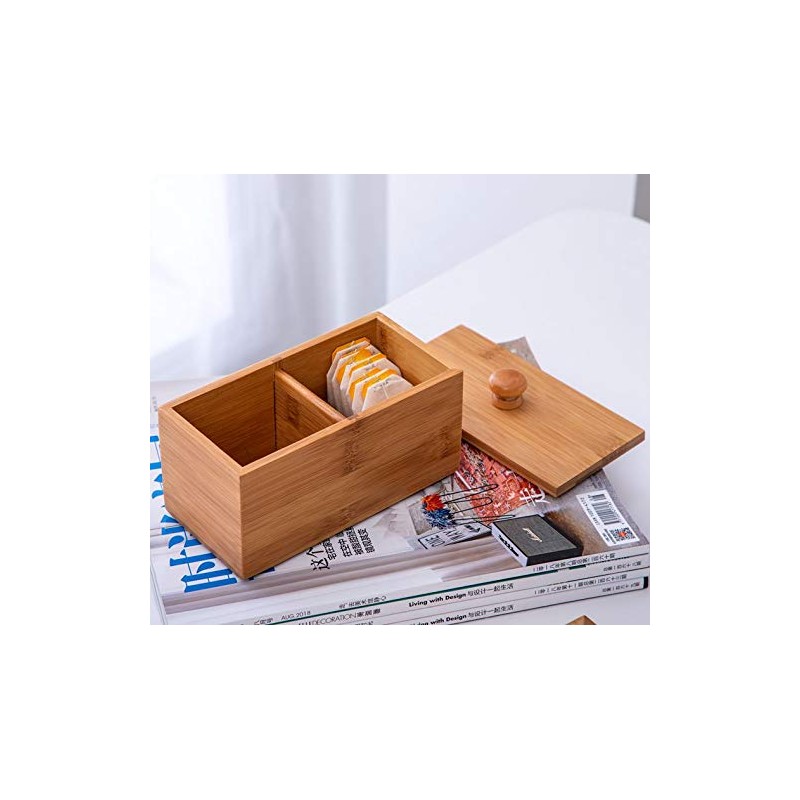 Sizikato Bamboo Wood Sugar Packet Holder Tea Bag Holder with