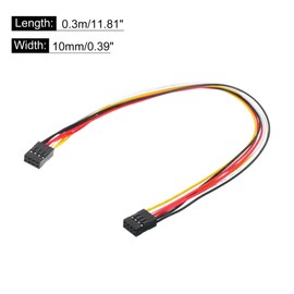 sourcing map Female to Female 8Pin Breadboard Jumper Wire 2.54mm Pitch Double Row Ribbon Cable 30cm Long Breadboard Ribbon Cables for Breadboard Electronic Projects Pack of 10,Multicolored