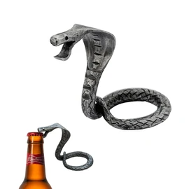 Hand Forged Snake Bottle Opener and Paper Weight Wrought Iron Handmade Beer Cap Bottle Opener Heavy Duty Medieval Bottle Opener, Blacksmith Antique Black Metal Bottle Opener by Living Ideas