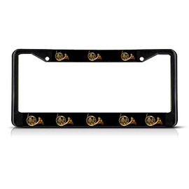 Fastasticdeals French Horn Musical Instrument License Plate Frame Tag Holder Cover