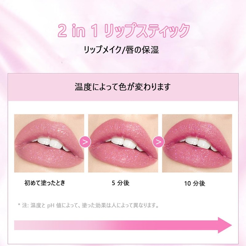 GECOMO Shiny Jelly Thermochromic Lipstick Moisturizing, Thinning Lip Lines, Prevents