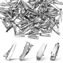 MBAIYO 150pcs Sliver Metal Small Alligator Hair Clips, Small Crocodile Clips Hairpin, 0.94 * 0.31in Flat Duckbill Teeth Hair Accessories for Women Crafts Accessories DIY Supplies