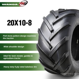 WANDA 20x10-8 Lawn Mower Agriculture Farm Tractor Tires 4 ply 20x10x8-Set 2-13071