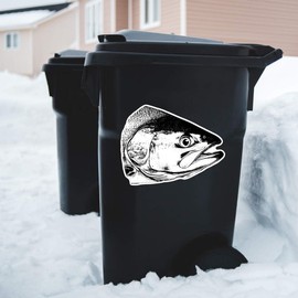 Extra Large 460mm 'Salmon Fish Head' Permanent Sticker Decal for Cars/Windows/Bins/Walls (DW00133235)