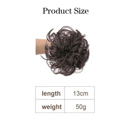 XFSRG Hair Accessories Hair Scrunchie Updo Hairstyles Voluminous Curly Synthetic Hair Curly Messy Bun for Women and Brides Natural Looking Hairpiece (Black)