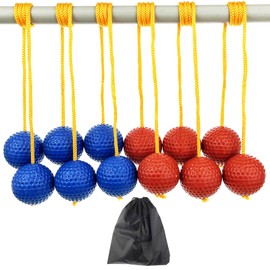 Miokun 6 Pack Ladder Balls Ladder Toss Balls Replacement with Storage Bag for Toss Match (‎Red Blue)