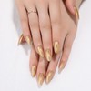 XZMeiLun 24Pcs Gold Holographic Acrylic Press on Nails Short Almond