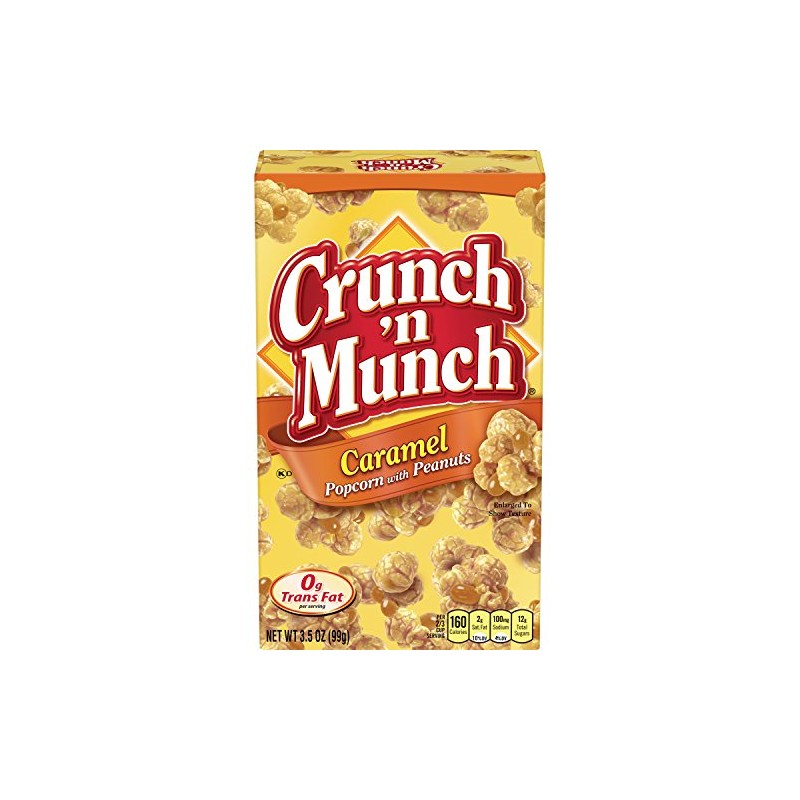 CRUNCH 'N MUNCH Caramel Popcorn with Peanuts, 3.5 oz. (Pack