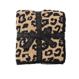 Barefoot Dreams Women's CozyChic In The Wild Throw - Extremely Soft Throw Blanket - Bedding Size: Barefoot_Leopard/Camel/Black_54x72