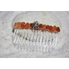 Spider on a Tumbled Orange Carnelian Stone Hair Comb (QTY