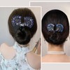 5 PCS Crystal Hair Bun Maker Peacock Shape Twist Hairstyle