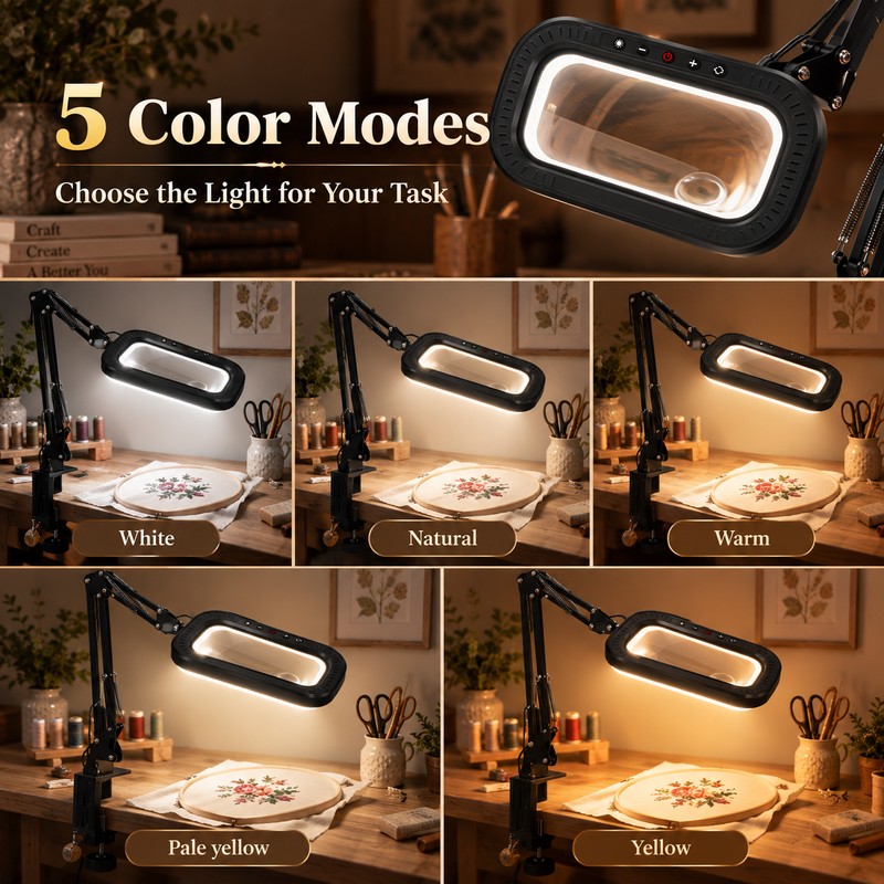 3X Magnifying Glass Lamp for Reading, Crafting or Close-Up Work