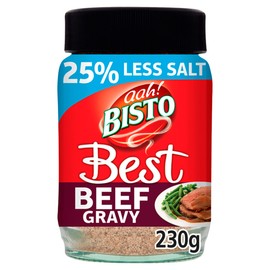 Bisto Best Reduced Salt Beef Gravy Granules Made with Real Meat Juice, 230 g Jar (Pack of 1)