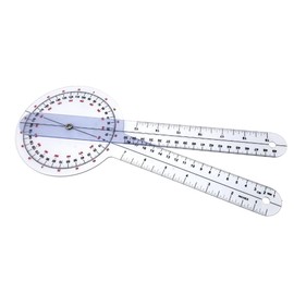 Plastic Goniometer Occupational Physical Therapy Protractor Tools ISOM Measuring Tape for Angle Motion Joints Transparent 360° and 180° Orthopedic Examination Clear Rulers (12" - 360°)
