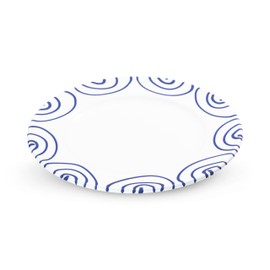 GMUNDNER KERAMIK Dark Blue Flamed Dessert Plate Gourmet (Diameter 22 cm), Handmade in Austria