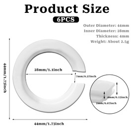 E27 to E14 Lamp Shade Adapter Ring, 6 Pack Screw Lamp Shade Reducer Washer E27 Lamp Ring, 42mm to 29mm Lampshade Converter Ring Plastic Light Shade Replacement Parts