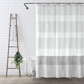 Awellife Awellife Boho Gray Shower Curtain for Bathroom Stripe Shower Curtain 72 X 72 Inches Farmhouse Cotton Grey