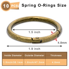 12Pack 1 Inch Spring O Ring Clip Keychain, 4 Colors Round Carabiner Clip Keyrings Snap Hook Buckle for Purse Shoulder Bag Chain Ring Clip Replacement Paracord Keychain Lanyard Leather Repair Hardware