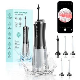 prabensei Water Flosser, Upgrade 350ML Visual Cordless Water Flosser, Portable & Rechargeable IPX7 Waterproof Flossing Cleaning with Visual Nozzle for Home &Travel